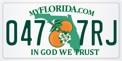 FL license plate 0477RJ