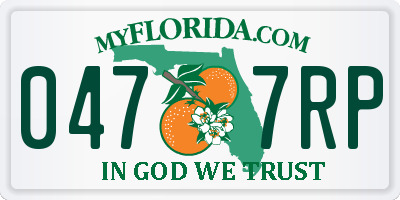 FL license plate 0477RP