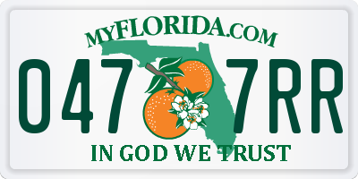 FL license plate 0477RR