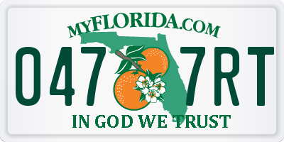 FL license plate 0477RT