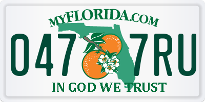 FL license plate 0477RU