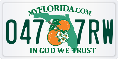 FL license plate 0477RW