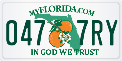 FL license plate 0477RY