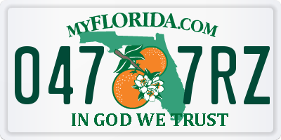 FL license plate 0477RZ
