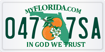 FL license plate 0477SA