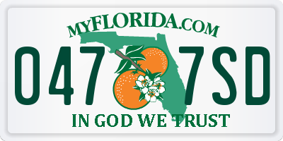 FL license plate 0477SD