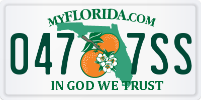 FL license plate 0477SS