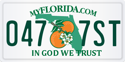 FL license plate 0477ST