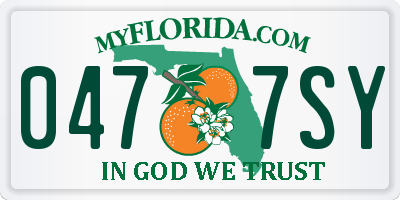 FL license plate 0477SY