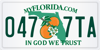 FL license plate 0477TA