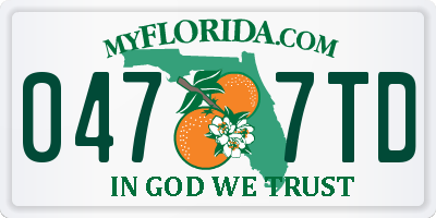 FL license plate 0477TD