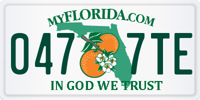 FL license plate 0477TE