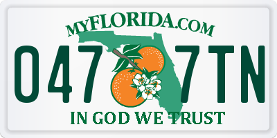 FL license plate 0477TN