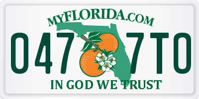 FL license plate 0477TO