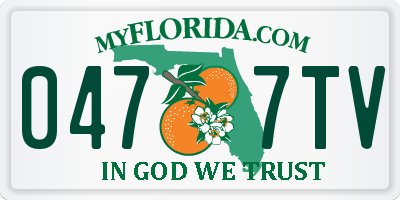 FL license plate 0477TV