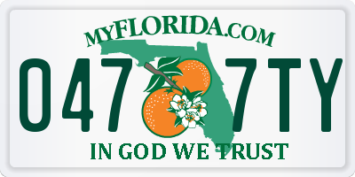 FL license plate 0477TY