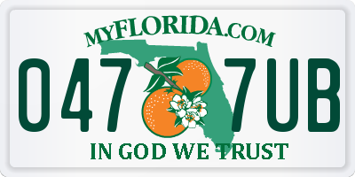 FL license plate 0477UB