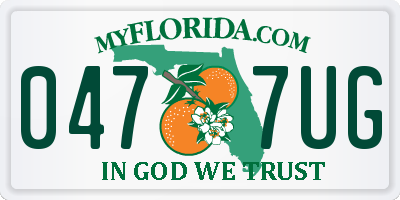FL license plate 0477UG