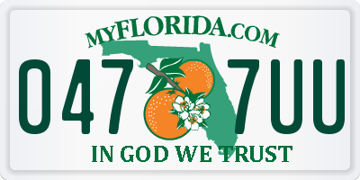 FL license plate 0477UU
