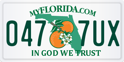 FL license plate 0477UX