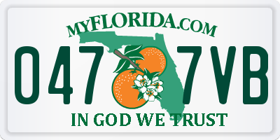 FL license plate 0477VB