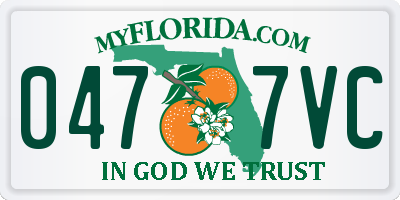 FL license plate 0477VC