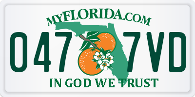 FL license plate 0477VD