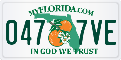 FL license plate 0477VE