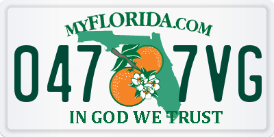FL license plate 0477VG
