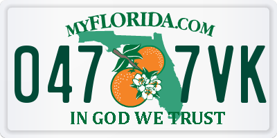 FL license plate 0477VK