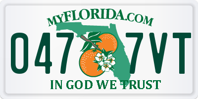FL license plate 0477VT