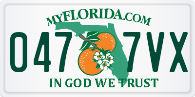 FL license plate 0477VX