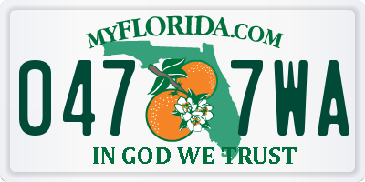 FL license plate 0477WA