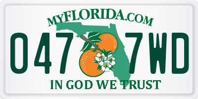 FL license plate 0477WD