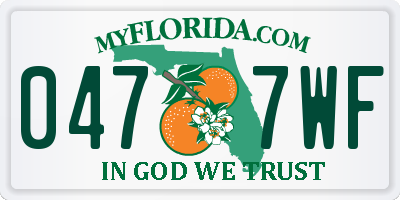 FL license plate 0477WF