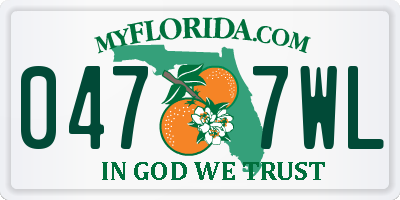 FL license plate 0477WL