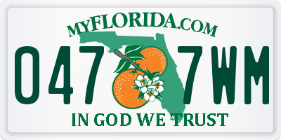 FL license plate 0477WM