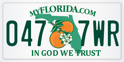 FL license plate 0477WR