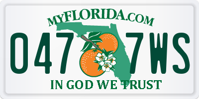 FL license plate 0477WS