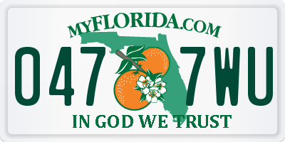 FL license plate 0477WU