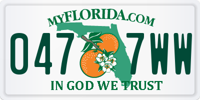 FL license plate 0477WW