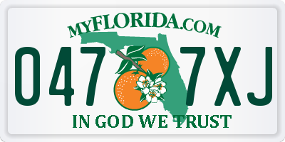 FL license plate 0477XJ