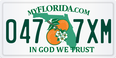 FL license plate 0477XM