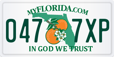 FL license plate 0477XP