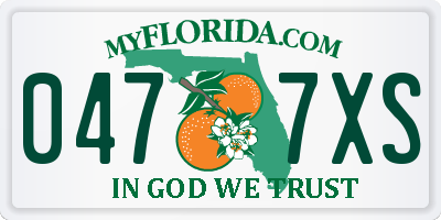 FL license plate 0477XS