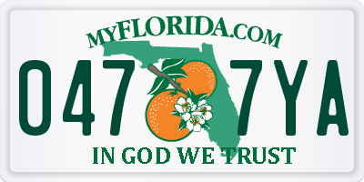 FL license plate 0477YA