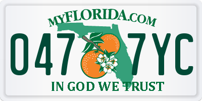 FL license plate 0477YC