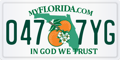 FL license plate 0477YG