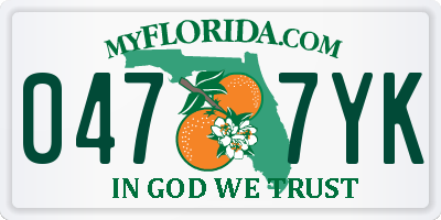 FL license plate 0477YK