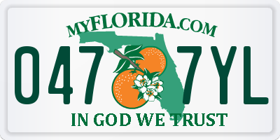 FL license plate 0477YL
